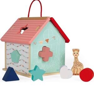 Janod Sophie the giraffe wooden shaped sorter toy